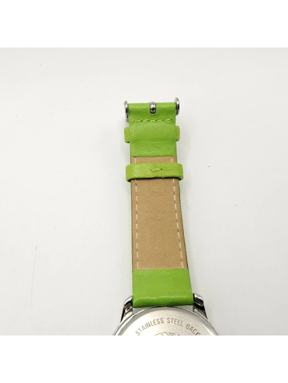 Anne Klein Women's Watch 36mm White Roman Numerals Dial Green Band New Battery